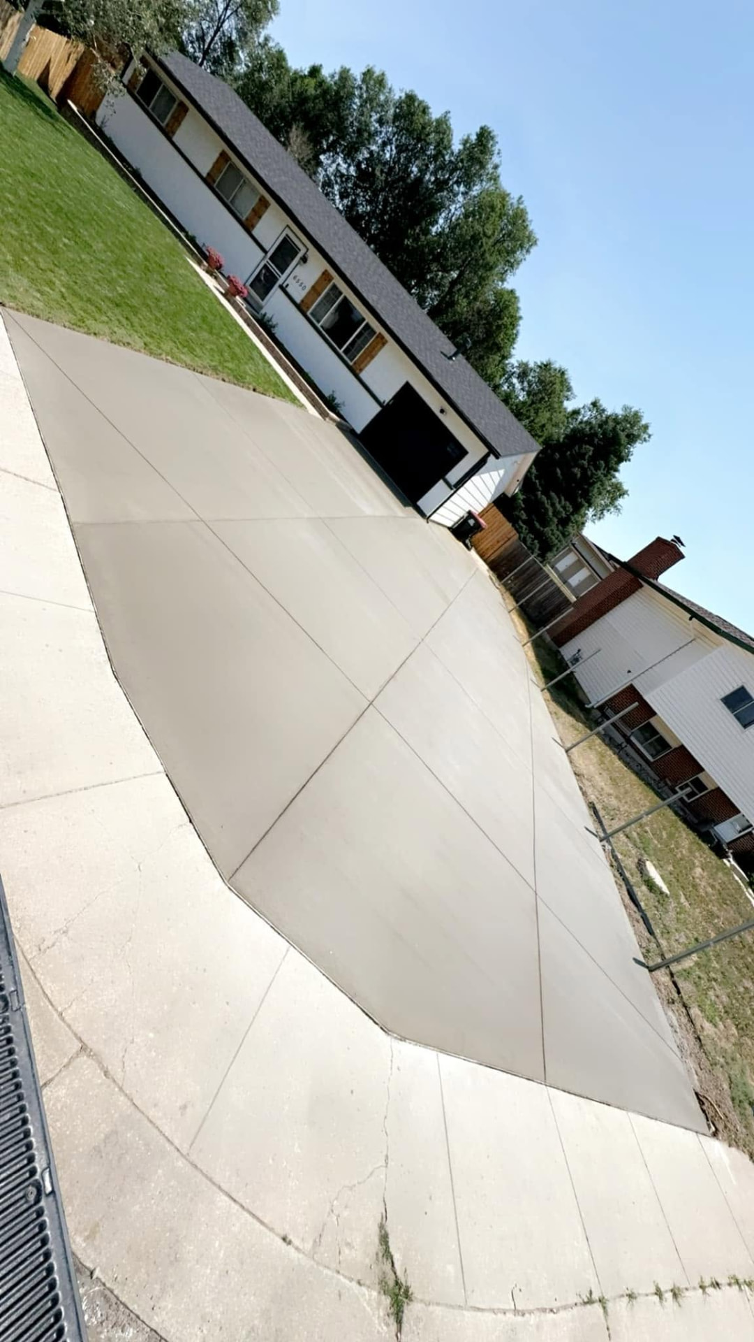 Fresh concrete driveway extension in Colorado Springs